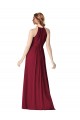 Achat Bordeaux Trapèze Licou Mousseline Longue Robes demoiselle d'honneur