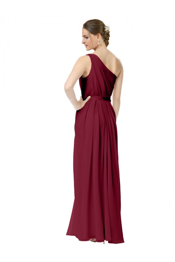 Achat Bordeaux Trapèze Mousseline Longue Robes demoiselle d'honneur