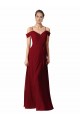 Achat Bordeaux Trapèze Mousseline Longue Robes demoiselle d'honneur