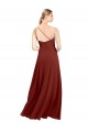 Achat Bordeaux Trapèze Mousseline Longue Robes demoiselle d'honneur