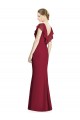 Achat Bordeaux Trompette Col V Mousseline Longue Robes demoiselle d'honneur