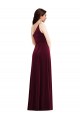 Achat Bordeaux Trompette Velours Stretch Longue Robes demoiselle d'honneur / Robes de bal