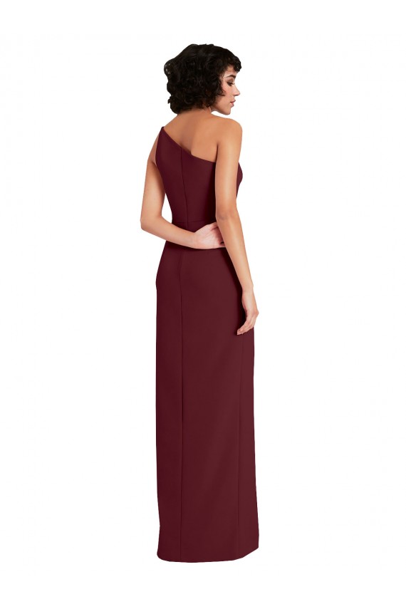 Achat Bordeaux foncé Fourreau Crêpe Stretch Longue Formelles Robes demoiselle d'honneur / Robes de soirée / Robes de bal