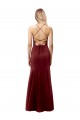 Achat Bordeaux foncé Sirène Licou Col Haut Crêpe Stretch Longue Formelles Robes demoiselle d'honneur / Robes de soirée / Robes de bal
