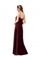 Achat Bordeaux foncé Trapèze Bretelles spaghetti Mousseline Longue Robes demoiselle d'honneur