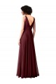 Achat Bordeaux foncé Trapèze Mousseline Longue Robes demoiselle d'honneur