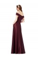 Achat Bordeaux foncé Trapèze Épaule Dénudée Sans bretelle Satiné Longue Formelles Robes demoiselle d'honneur / Robes de soirée / Robes de bal
