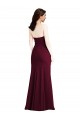 Achat Bordeaux foncé Trompette Sans bretelle Crêpe Stretch Longue Robes demoiselle d'honneur / Robes de bal