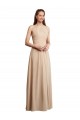 Achat Champagne Trapèze Licou Mousseline Longue Robes demoiselle d'honneur