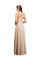 Achat Champagne Trapèze Licou Mousseline Longue Robes demoiselle d'honneur