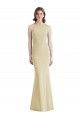 Achat Champagne Trompette Bateau Crêpe Stretch Longue Robes demoiselle d'honneur / Robes de bal