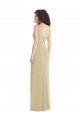 Achat Champagne Trompette Col Carré Crêpe Stretch Longue Formelles Robes demoiselle d'honneur / Robes de soirée / Robes de bal