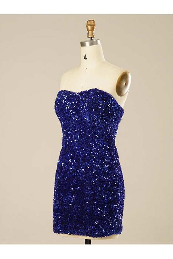 Achat Couleur affichée Fourreau Courte Paillettes Velours Courte Robes de bal