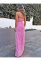 Achat Couleur affichée Fourreau Licou Paillettes Velours Longue Robes de bal