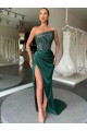 Achat Couleur affichée Fourreau Sans bretelle Balayage train Paillettes Velours Longue Robes de bal