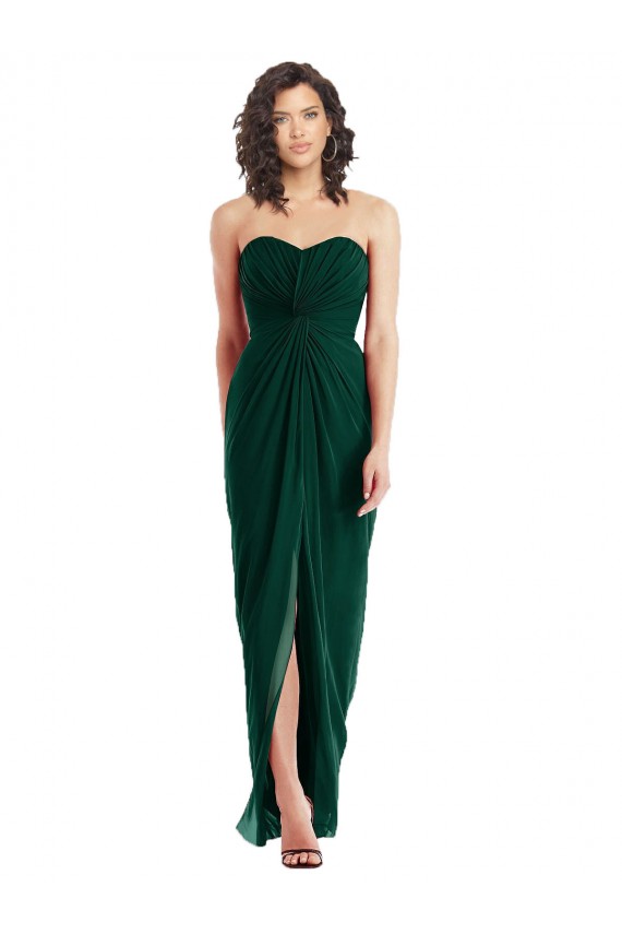Achat Evergreen Trapèze Sans bretelle Mousseline Longue Robes demoiselle d'honneur