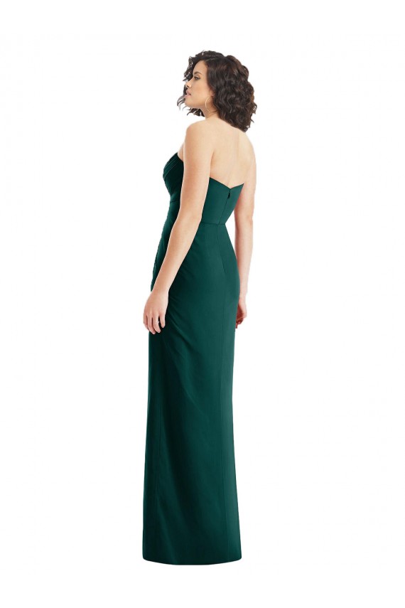 Achat Evergreen Trapèze Sans bretelle Mousseline Longue Robes demoiselle d'honneur