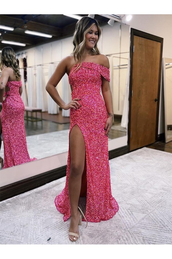 Achat Fourreau Balayage train Paillettes Velours Longue Robes de bal