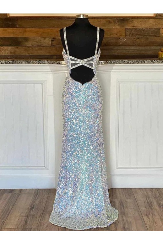 Achat Fourreau Col V Balayage train Paillettes Velours Longue Robes de bal