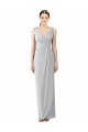Achat Fourreau Col V Mousseline Longue Robes demoiselle d'honneur