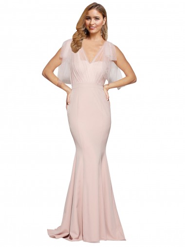 Achat Fourreau Crêpe Stretch Tulle Longue Formelles Robes demoiselle d'honneur / Robes de soirée / Robes de bal