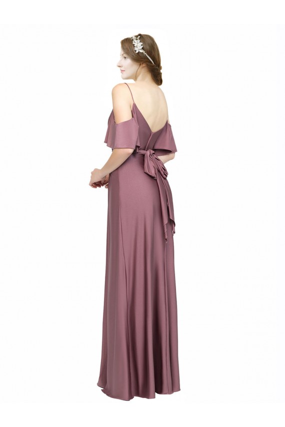 Achat Fourreau Épaule Dénudée Satiné Soyeux Longue Formelles Robes demoiselle d'honneur / Robes de soirée / Robes de bal