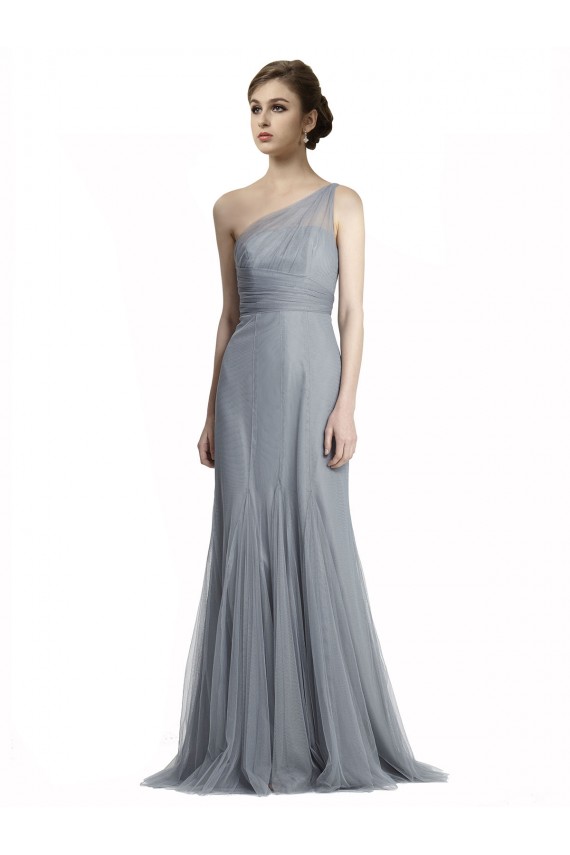 Achat Gris ardoise Sirène Tulle Longue Robes demoiselle d'honneur