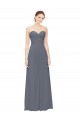 Achat Gris ardoise Trapèze Mousseline Longue Robes demoiselle d'honneur