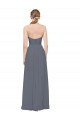 Achat Gris ardoise Trapèze Mousseline Longue Robes demoiselle d'honneur