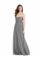 Achat Gris ardoise Trapèze Tulle Longue Robes demoiselle d'honneur