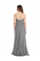 Achat Gris ardoise Trapèze Tulle Longue Robes demoiselle d'honneur