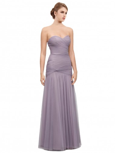Achat Heather Sirène Tulle Longue Robes demoiselle d'honneur