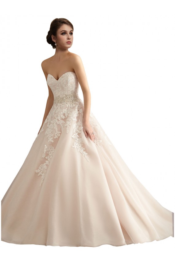 Achat Ivoire & Champagne Princesse Col V Traîne cathédrale Tulle Dentelle Robes de mariée
