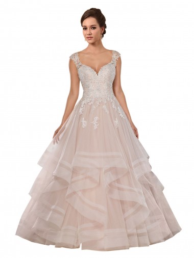 Achat Ivoire & Champagne Princesse Tulle Dentelle Robes de mariée