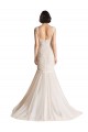 Achat Ivoire & Champagne Sirène Col V Balayage train Tulle Robes de mariée