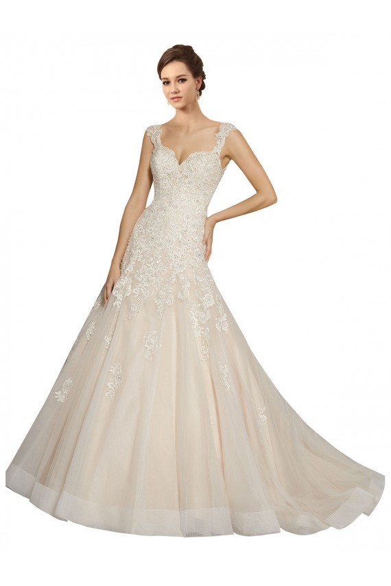 Achat Ivoire & Champagne Sirène Tulle Dentelle Robes de mariée
