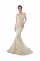 Achat Ivoire & Champagne Sirène Épaule Dénudée Tulle Dentelle Robes de mariée