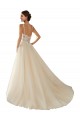 Achat Ivoire & Champagne Trapèze Col V Tulle Dentelle Classique Robes de mariée
