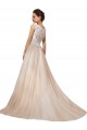 Achat Ivoire & Champagne Trapèze Col V Tulle Dentelle Robes de mariée