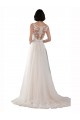 Achat Ivoire & Champagne Trapèze Illusion Balayage train Tulle Boho Robes de mariée