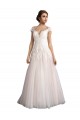 Achat Ivoire & Champagne Trapèze Illusion Traîne cathédrale Tulle Dentelle Plage Robes de mariée