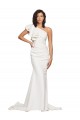 Achat Ivoire Fourreau Balayage train Crêpe Stretch Longue Robes demoiselle d'honneur / Robes de bal