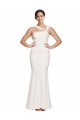 Achat Ivoire Fourreau Col Carré Crêpe Stretch Longue Formelles Robes demoiselle d'honneur / Robes de soirée / Robes de bal