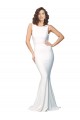 Achat Ivoire Fourreau Col Haut Crêpe Stretch Longue Formelles Robes demoiselle d'honneur / Robes de soirée / Robes de bal