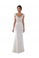 Achat Ivoire Fourreau Col V Dentelle Crêpe Stretch Robes de mariée
