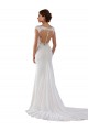 Achat Ivoire Fourreau Col V Dentelle Crêpe Stretch Robes de mariée
