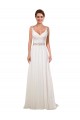 Achat Ivoire Fourreau Col V Mousseline Classique Robes de mariée