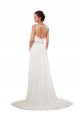 Achat Ivoire Fourreau Col V Mousseline Classique Robes de mariée