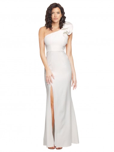 Achat Ivoire Fourreau Crêpe Stretch Longue Formelles Robes demoiselle d'honneur / Robes de soirée / Robes de bal