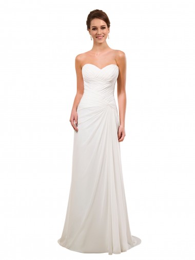 Achat Ivoire Fourreau Mousseline Robes de mariée